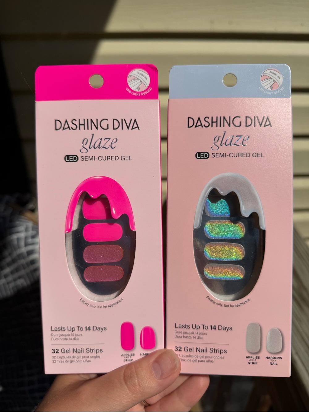 Glaze Gel Nail Strips - Pink & Silver Shades